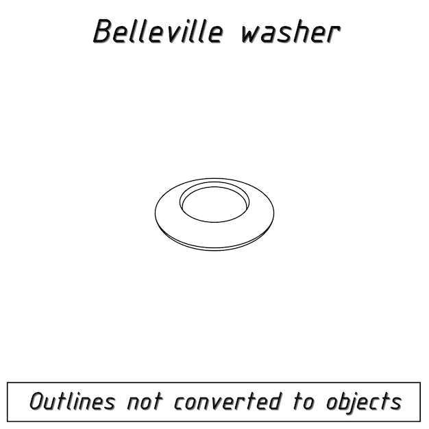 Belleville washer fastener outline blueprint