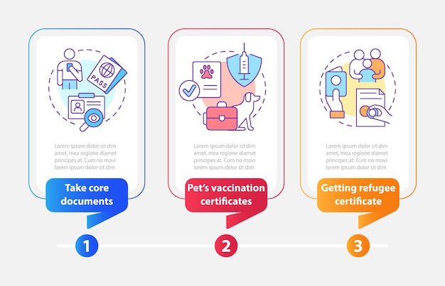 소지품 및 문서 사각형 infographic 템플릿