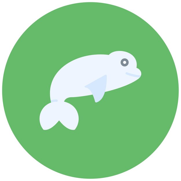 Beluga Whale Flat Illustration