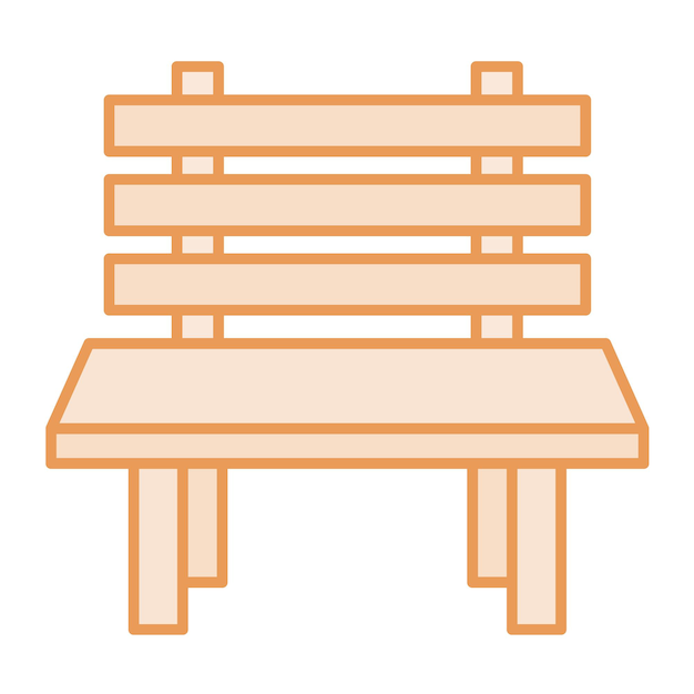 Векторное изображение значка скамейки может быть использовано для интерьера