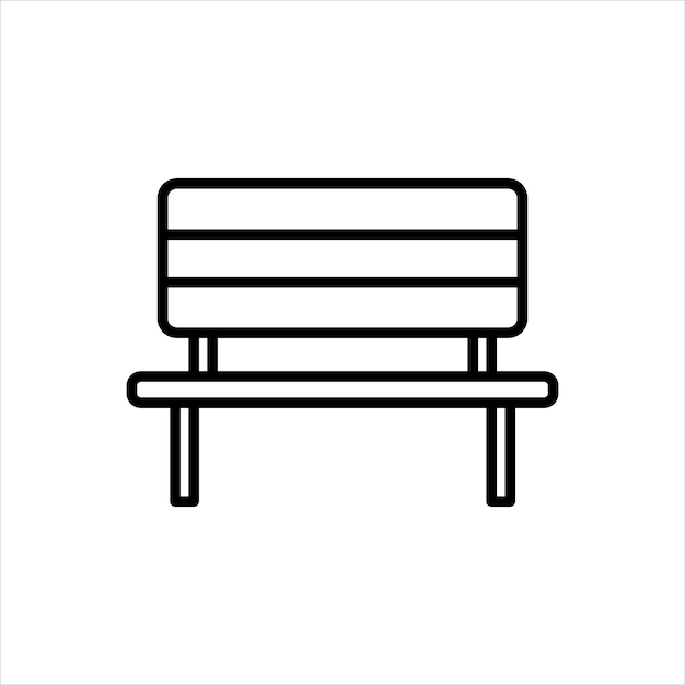 ラインアイコン デザイン要素 ベンチイラスト