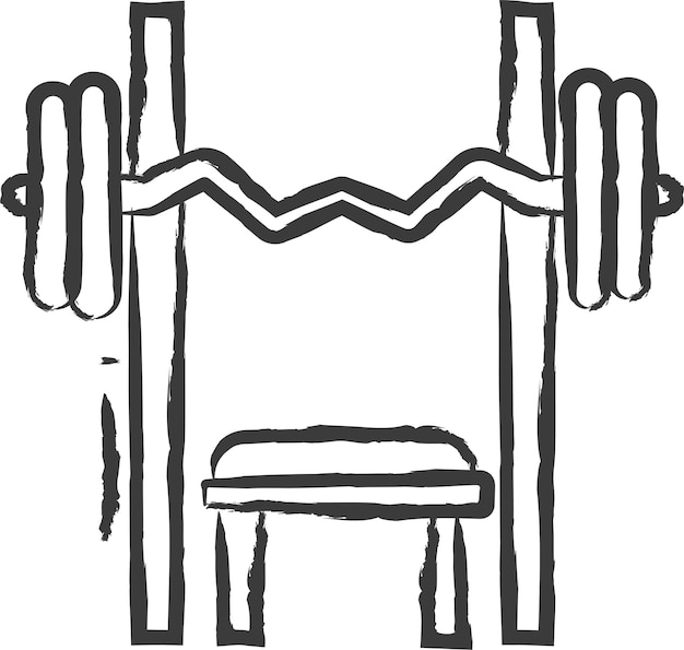 Vector bench press hand drawn vector illustration