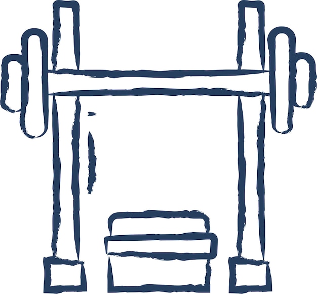 Vector bench press hand drawn vector illustration