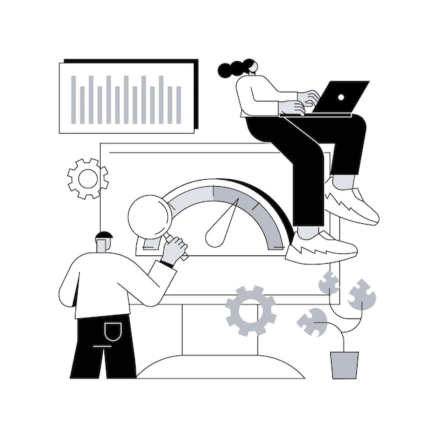 Benchmark testen abstract concept vectorillustratie