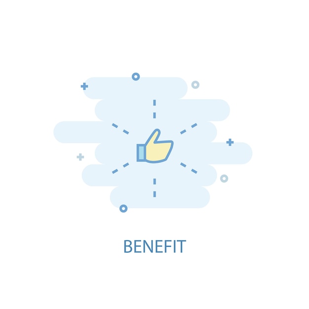 Benefit line concept simple line icon colored illustration benefit symbol flat design can be used for uiux