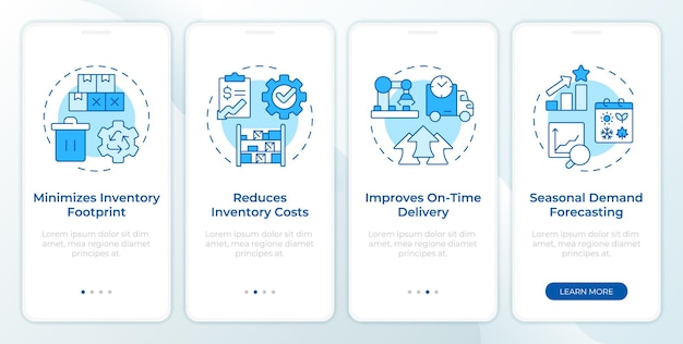 benefits of mrp ii blue onboarding mobile app screen