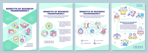 Вектор Преимущества шаблона зеленой брошюры прозрачности бизнеса