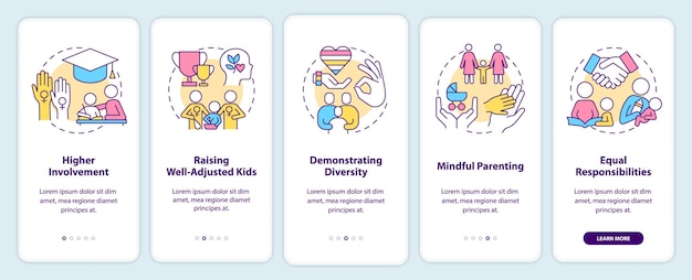 Benefits of same sex parenting onboarding mobile app screen