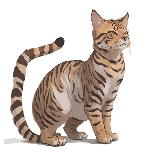 Vettore grafico di illustrazione vettoriale modificabile di bengal cat con elementi modificabili