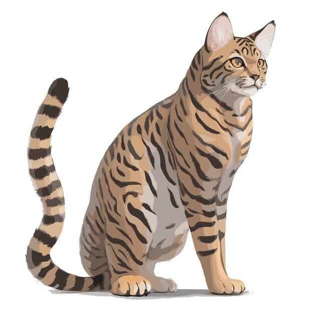 Vettore grafico di illustrazione vettoriale modificabile di bengal cat con elementi modificabili