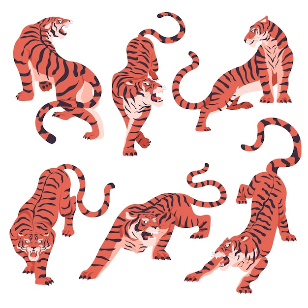 Bengal tiger symbol of new year roaring animals