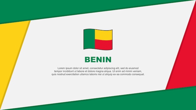 Benin flag abstract background design template benin independence day banner cartoon vector illustration benin banner