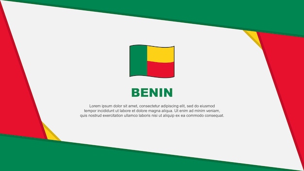 Benin Flag Abstract Background Design Template Benin Independence Day Banner Cartoon Vector Illustration Benin Independence Day