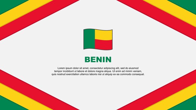 Modello di disegno di sfondo astratto della bandiera del benin banner del giorno dell'indipendenza del benin cartoon illustrazione vettoriale modello benin