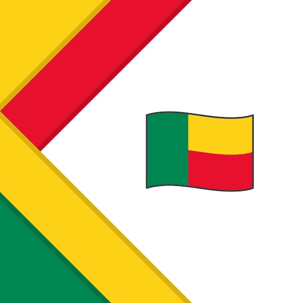Флаг Бенина Абстрактный Фон Дизайн Шаблона Бенин День Независимости Баннер Социальные Сети Пост Бенин Иллюстрация