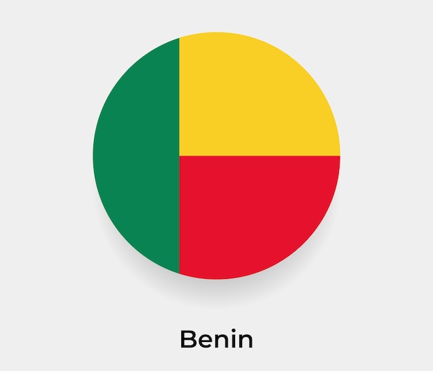 Benin flag bubble circle round shape icon vector illustration