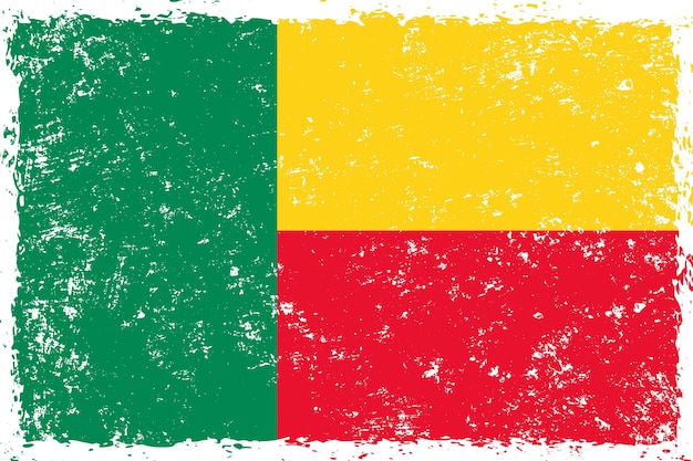 Benin flag grunge distressed style