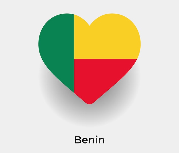 Benin flag heart shape icon vector illustration