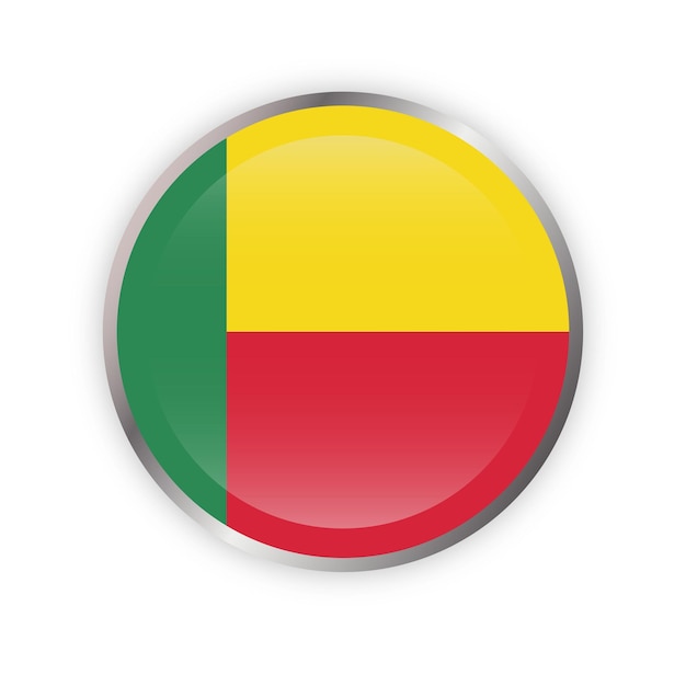 Benin Flag in round