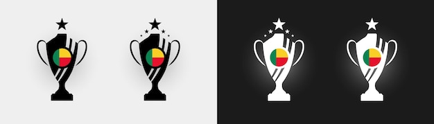 Benin flag trophy vector illustration