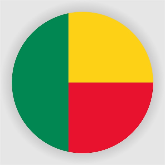 Benin flat rounded flag icon