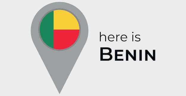 Benin map marker icon here is Benin vector illustration