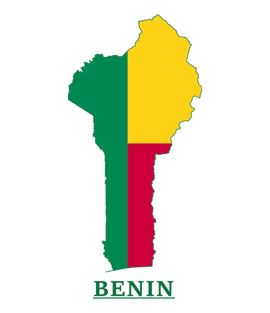 베냉 국기 지도 디자인, 지도 안에 베냉 국기의 그림
