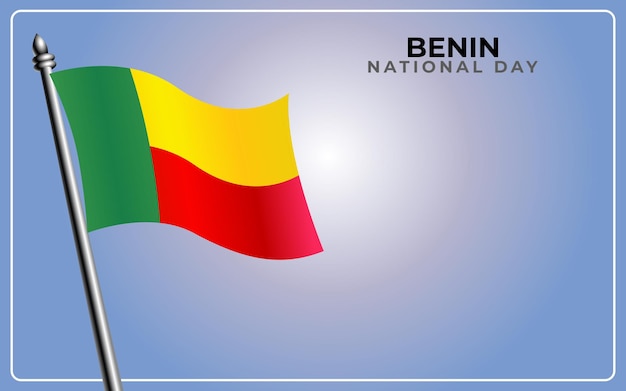 Benin nationale vlag geïsoleerd op achtergrond met kleurovergang,