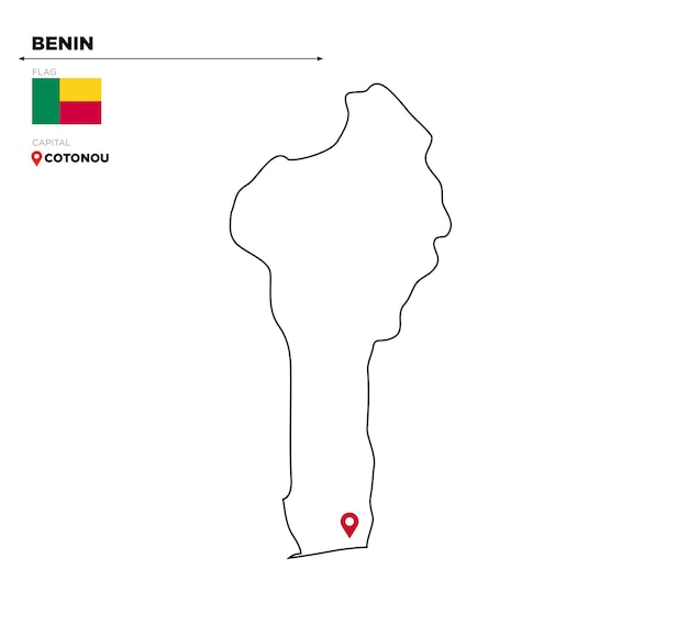 Benin politieke kaart met hoofdstad Cotonou nationale vlag en grenzen Afrikaanse land