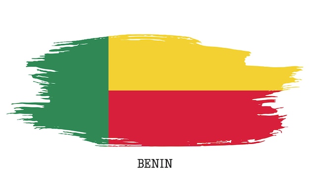 Benin vlag vector grunge penseelstreek