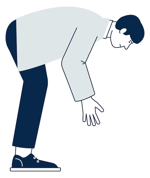 Bent over man icon Person looking down