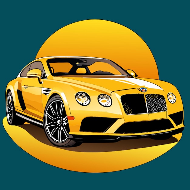 Вектор bentley continental gt v8 4k высококачественная векторная иллюстрация