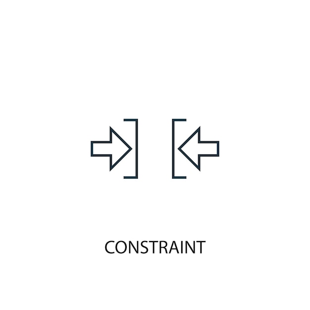 Beperking concept lijn pictogram. Eenvoudige elementenillustratie. beperking concept schets symbool ontwerp. Kan worden gebruikt voor web- en mobiele UI/UX