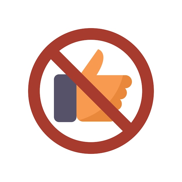 Beperkte afkeer pictogram platte vector Sociale media Negatieve persoon geïsoleerd