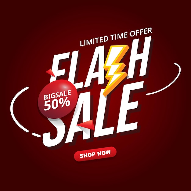 beperkte flash sale sjabloon banner met lege ruimte voor productverkoop met abstract gradiënt rode achtergrondontwerp