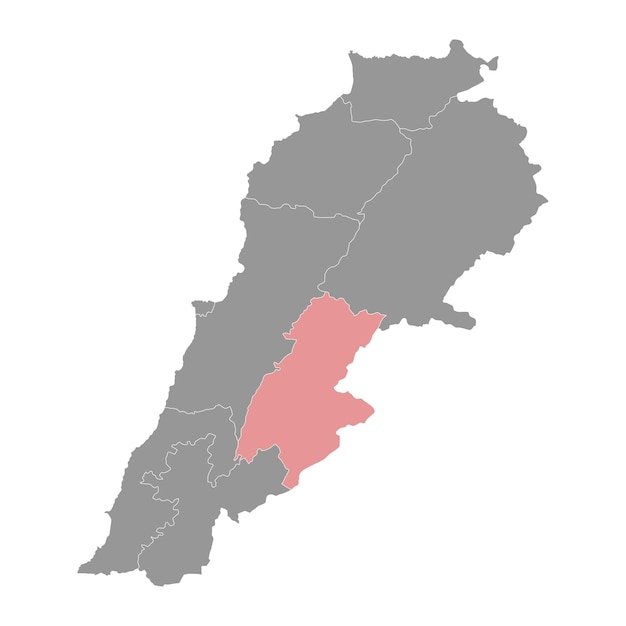 ベカア州地図 レバノンの行政区画 ベクトルイラスト