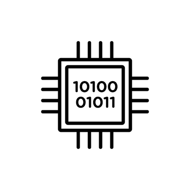 Berekening icoon set Cloud server processor technologie vector symbool in een zwarte gevulde en omschreven stijl Tech systeem infrastructuur teken