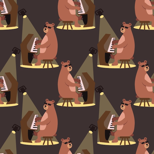 Beren zijn muzikanten die jazz spelen Vectorillustratie