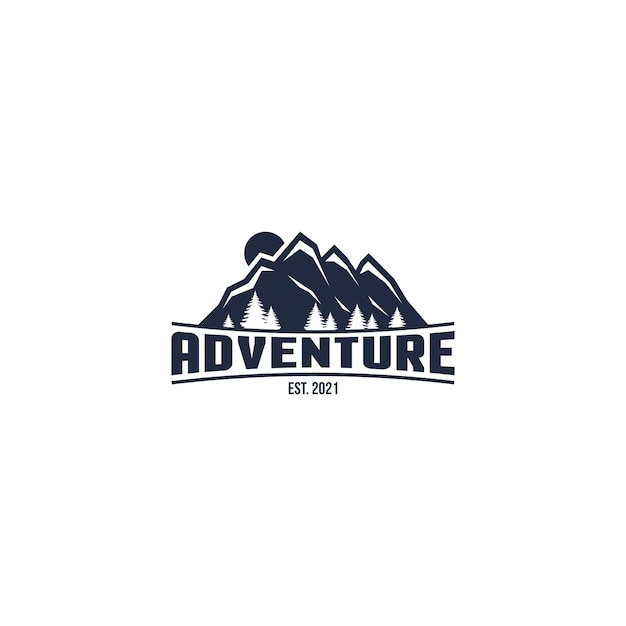 Berg avontuur logo ontwerp vectorillustratie