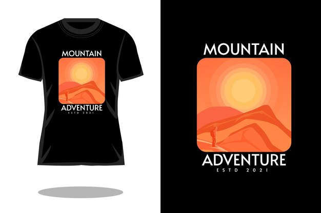 Berg avontuur silhouet t-shirt ontwerp