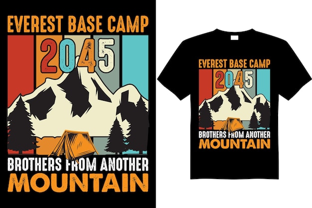 berg basiskamp 2045 t-shirt ontwerp vector