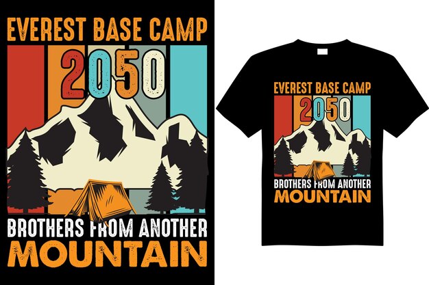 Berg basiskamp 2050 t-shirt ontwerp vector