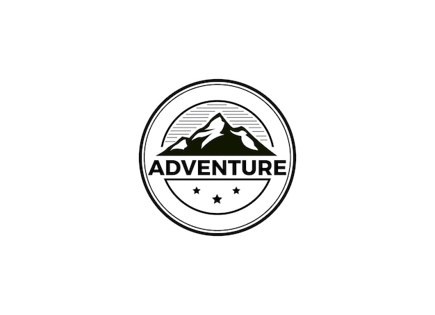 Berg en top voor Hipster Adventure Traveling-inspiratie voor logo-ontwerp