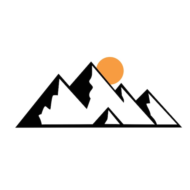 berg en zonsondergang outdoor logo