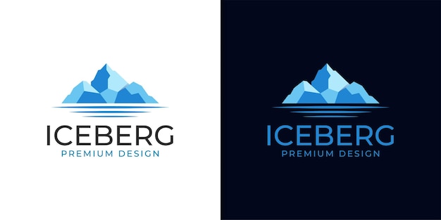 Berg ijsberg logo. geometrische ijspiek Drijvend ijs berg ijs land gletsjer vector ontwerp