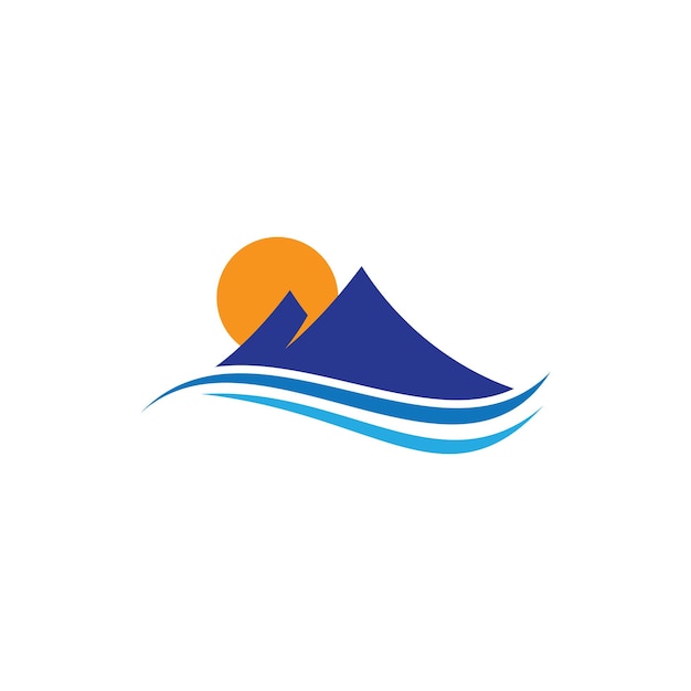 Berg illustratie natuur logo icoon vector plat ontwerp