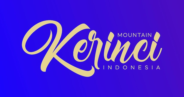 Berg kerinci Indonesië typografie blauwe achtergrond sjabloon