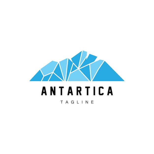 Berg Logo Antarctische Ijsberg Logo Ontwerp Natuur Landschap Vector Product Merk Illustratie Pictogram