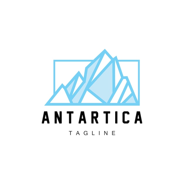 Berg Logo Antarctische Ijsberg Logo Ontwerp Natuur Landschap Vector Product Merk Illustratie Pictogram