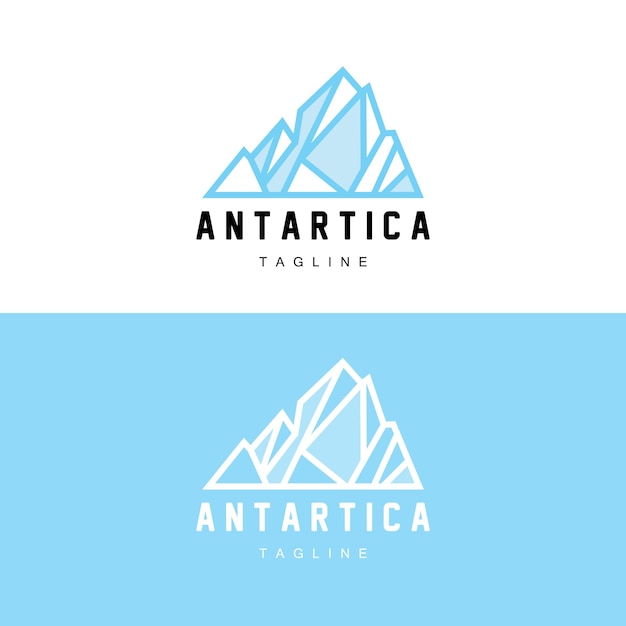 Berg Logo Antarctische Ijsberg Logo Ontwerp Natuur Landschap Vector Product Merk Illustratie Pictogram